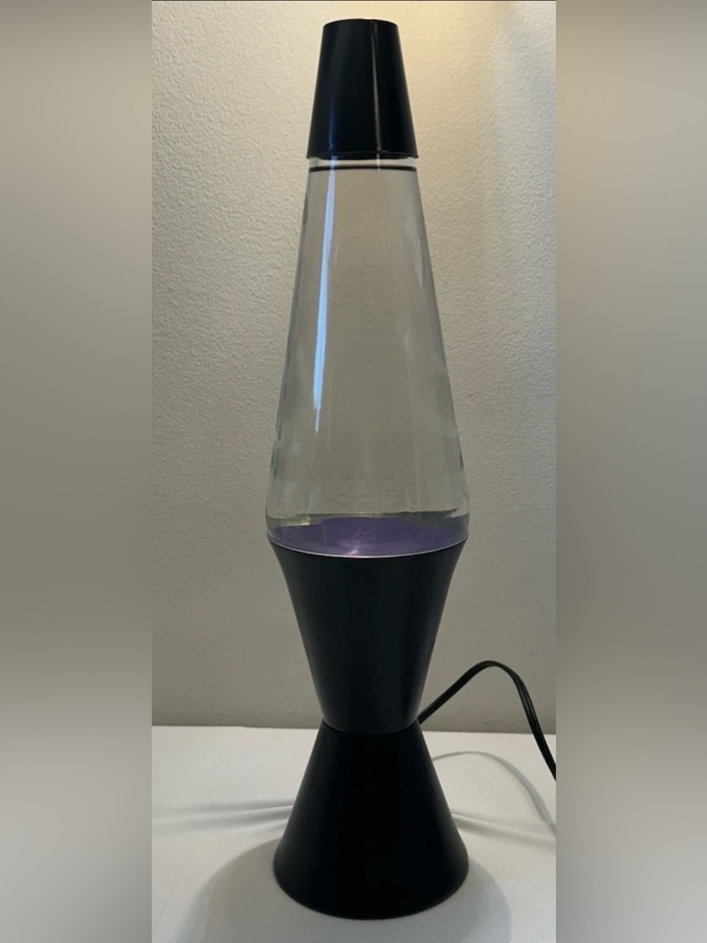 Vintage 1999 Midnight Series Black Lava Lamp with Purple Wax
